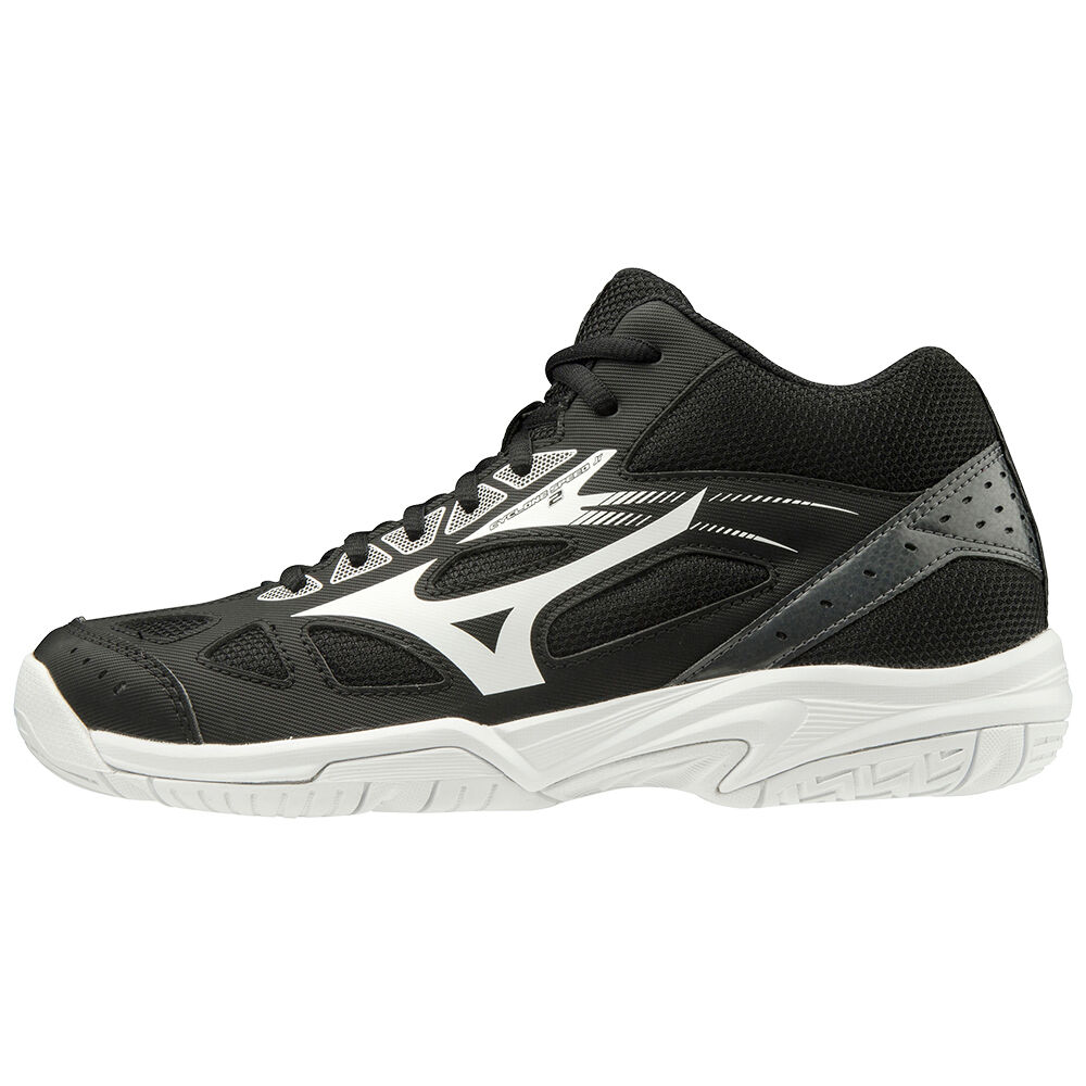 Mizuno Cyclone Speed 2 Mid Cut Férfi Röplabda Cipő Fekete/Fehér/Sötét Szürke TDZ916835